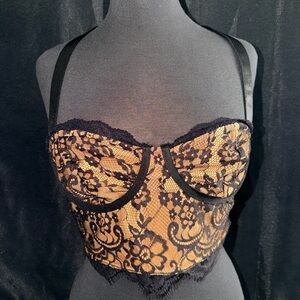 SHEIN Black Lace Bustier Top